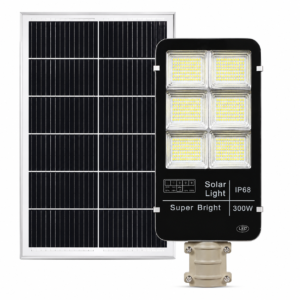 Đèn Đường Năng Lượng Mặt Trời 300W Chip Led 5730 vỏ nhôm, Sáng 15h, Tấm Pin Mono 60 x 35cm