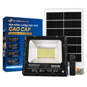 Đèn Năng Lượng Mặt Trời 200W vỏ nhôm cao cấp, Sáng trên 15h, Tấm Pin Mono 60 x 35cm
