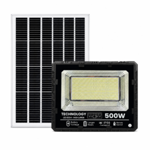 Đèn Năng Lượng Mặt Trời 500W vỏ nhôm cao cấp, Sáng 15h, Tấm Pin Mono 67 x 45cm