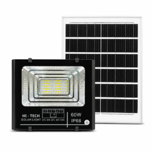 Đèn Năng Lượng Mặt Trời 60W vỏ nhôm cao cấp, Sáng 15h, Tấm Pin Mono 45cmx35cm