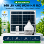 Đèn Bulb Năng Lượng Mặt Trời 300W, Chip 5730 Sáng 15h, Tấm Pin Mono to 35 x 35cm